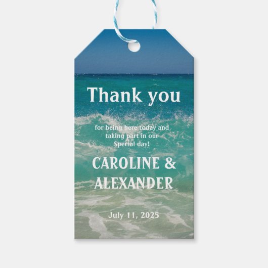 Elegant Ocean Waves Water Beach Tropical Summer Cadeaulabel (Voorkant)