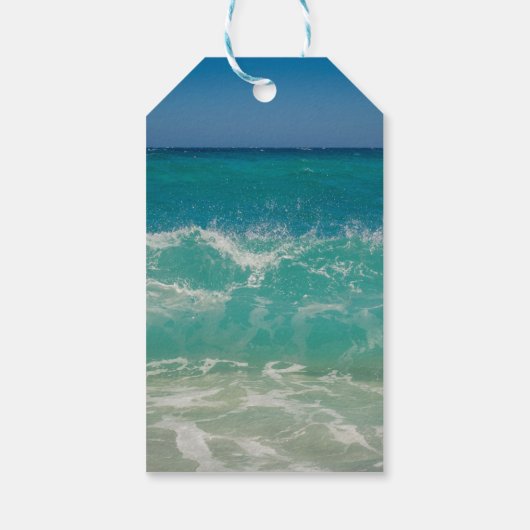 Elegant Ocean Waves Water Beach Tropical Summer Cadeaulabel (Achterkant)