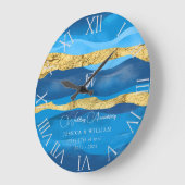 Elegant Ocean Waves Wedding Jubileum Keepslag Grote Klok (Hoek)