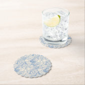 Elegant oceanblauwe toile kartonnen onderzetters (Insitu)