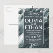 Elegant oceanische blauwe golven Uitnodiging Brief (Voorkant / Achterkant)