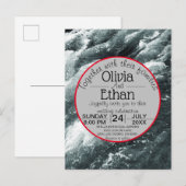 Elegant oceanische blauwe golven Uitnodiging brief (Voorkant / Achterkant)