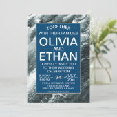 Elegant oceanische blauwe golven Weddenschap Kaart (Staand voorkant)