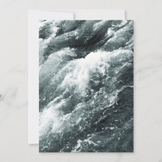 Elegant oceanische blauwe golven Weddenschap Kaart (Achterkant)