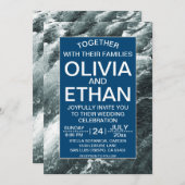 Elegant oceanische blauwe golven Weddenschap Kaart (Voorkant / Achterkant)