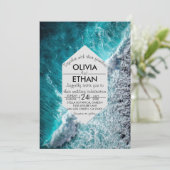 Elegant oceanische blauwe golven Weddenschap Kaart (Staand voorkant)