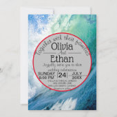 Elegant oceanische blauwe golven Weddenschap Kaart (Voorkant)