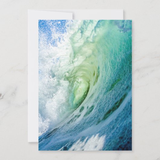 Elegant oceanische blauwe golven Weddenschap Kaart (Achterkant)