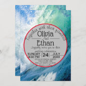 Elegant oceanische blauwe golven Weddenschap Kaart (Voorkant / Achterkant)