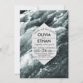 Elegant oceanische blauwe golven Weddenschap Kaart (Voorkant)