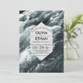 Elegant oceanische blauwe golven Weddenschap Kaart (Staand voorkant)