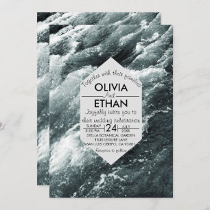 Elegant oceanische blauwe golven Weddenschap Kaart