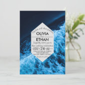 Elegant oceanische blauwe golven Weddenschap Kaart (Staand voorkant)