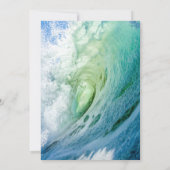 Elegant oceanische blauwe golven Weddenschap Kaart (Achterkant)