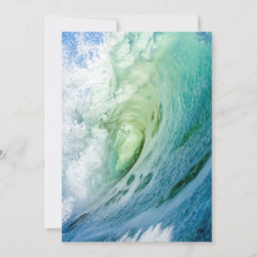 Elegant oceanische blauwe golven Weddenschap Kaart (Achterkant)