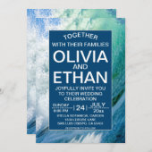 Elegant oceanische blauwe golven Weddenschap Kaart (Voorkant / Achterkant)