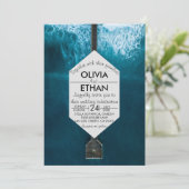 Elegant oceanische blauwe golven Weddenschap Kaart (Staand voorkant)