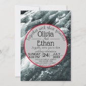 Elegant oceanische blauwe golven Weddenschap Kaart (Voorkant)