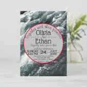 Elegant oceanische blauwe golven Weddenschap Kaart (Staand voorkant)