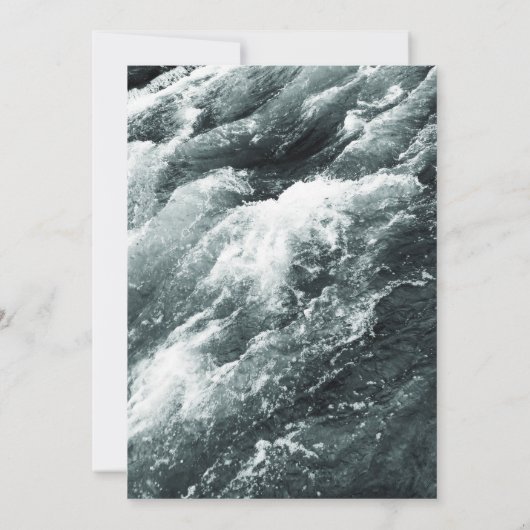 Elegant oceanische blauwe golven Weddenschap Kaart (Achterkant)