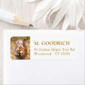 Elegant Ochre Herfst foto retour adres Etiket (Insitu)