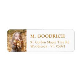 Elegant Ochre Herfst foto retour adres Etiket