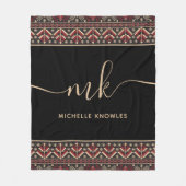 Elegant Oekraïens patroonontwerp stijlvol monogram Fleece Deken (Voorkant)