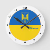 Elegant Oekraïense vlag, trendy Ukraine Home Desig Ronde Klok (Voorkant)