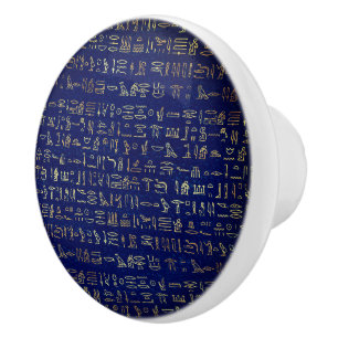 Elegant oeroud egyptisch hiërogliefje voor goudbla keramische knop
