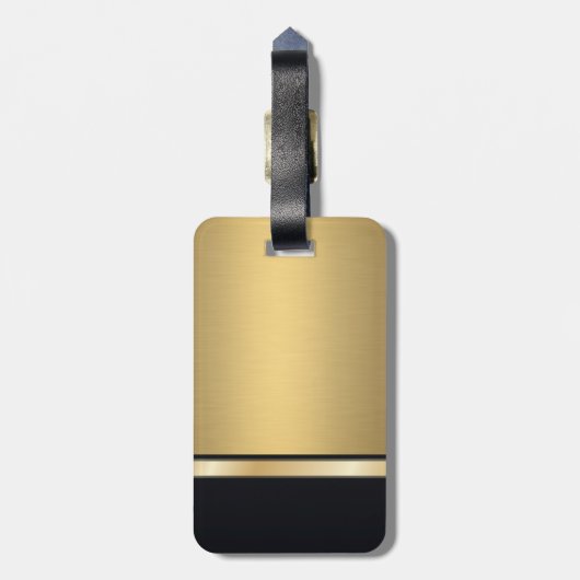 Elegant oeroud goumonogram bagagelabel (Achterkant verticaal)