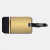 Elegant oeroud goumonogram bagagelabel (Achterkant horizontaal)