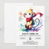 Elegant Oerwoud Monkey Verjaardag Kaart (Voorkant / Achterkant)