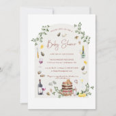 Elegant oesters en wijn | BABY SHOWER Kaart (Voorkant)