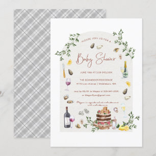 Elegant oesters en wijn   BABY SHOWER Kaart