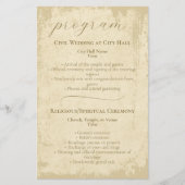 Elegant off-white grunge huwelijksprogramma (Voorkant)