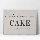 Elegant off-White heeft een cake Wedding Sign Poster