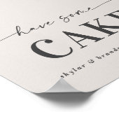 Elegant off-White heeft een cake Wedding Sign Poster (Hoek)