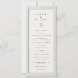 Elegant off-white lijst huwelijksprogramma kaart
