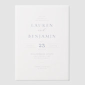 Elegant Off-White Minimalist Wedding Invitation Vellum Uitnodigingen (Voorkant)
