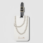 Elegant off white Pearl ketting Bagagelabel (Voorkant (verticaal))