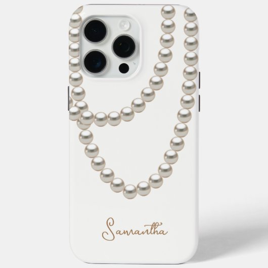 Elegant off white Pearl ketting Case-Mate iPhone Case (Achterkant)