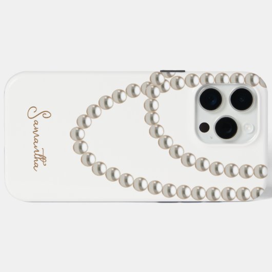 Elegant off white Pearl ketting Case-Mate iPhone Case (Achterkant (horizontaal))