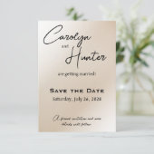 Elegant off witte bruiloft save the date (Staand voorkant)