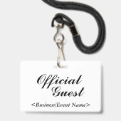 Elegant "Officiële gast" badge (Voorzijde met lanyard)
