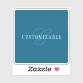 Elegant ogend monogram | Oceaanblauw Sticker (Vel)