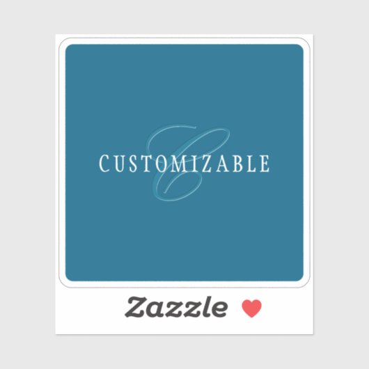 Elegant ogend monogram | Oceaanblauw Sticker (Vel)