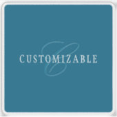 Elegant ogend monogram | Oceaanblauw Sticker (Voorkant)