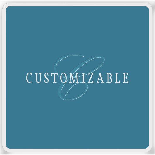 Elegant ogend monogram | Oceaanblauw Sticker (Voorkant)