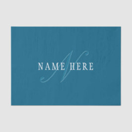 Elegant ogend monogram | Oceaanblauw Tissuepapier