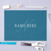Elegant ogend monogram | Oceaanblauw Tissuepapier (Craft)